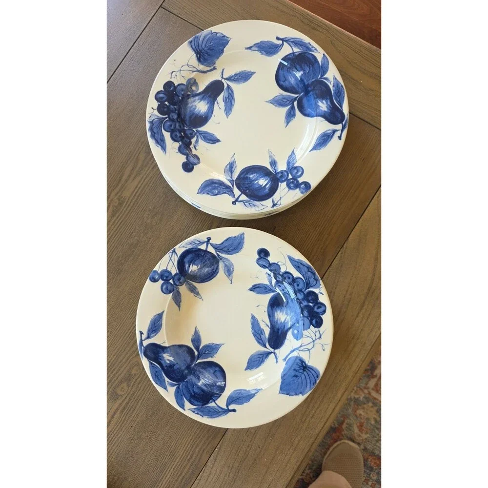 SET 5 Pier 1 Melinda Blue Fruit Large 10.5